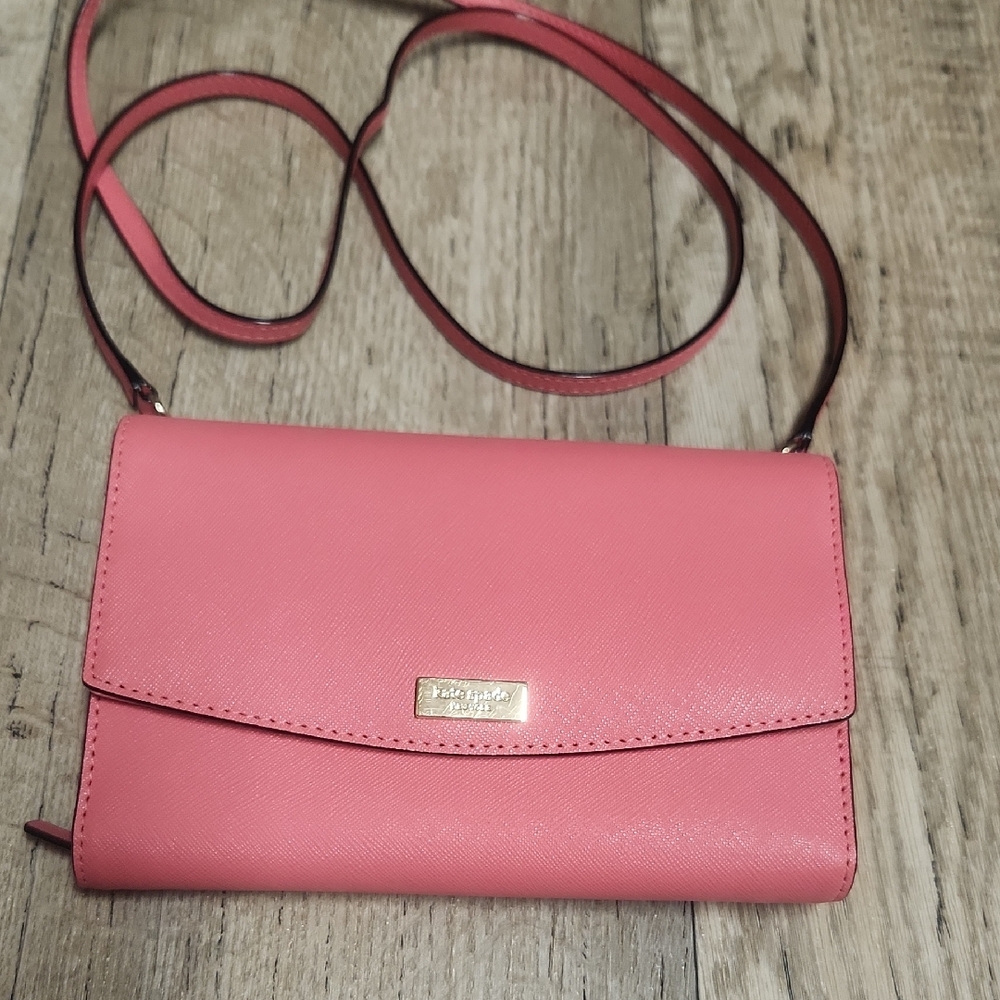 kate spade Coral Pink Crossbody Wallet Bag